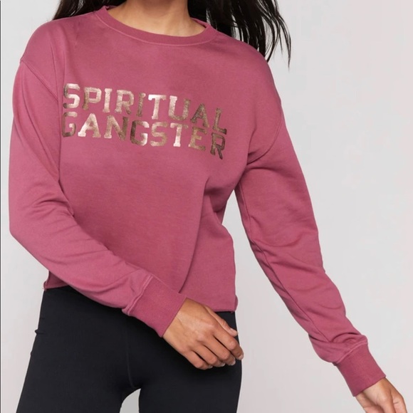 Spiritual Gangster Tops - Spiritual Gangster Varsity Mazzy Crop Sweatshirt